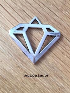 Hänge antiksilver 3cm, läcker diamant, 3st
