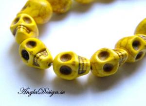 Magnesit döskalle, gul liten, 5 pack