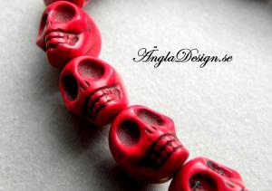 Magnesit döskalle stor, röd mörk, 5 pack