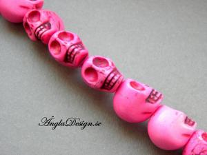 Magnesit döskalle stor, starkt rosa, 5 pack