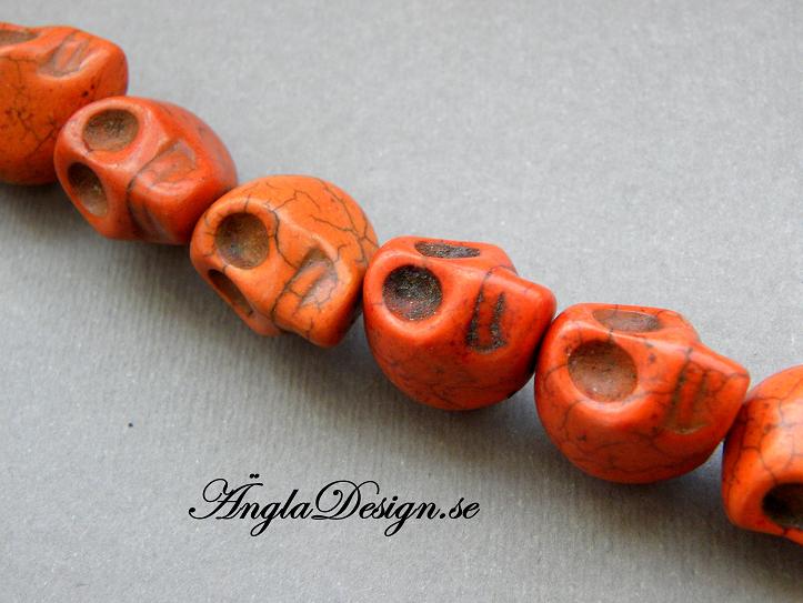 Magnesit döskalle stor, orange, 5 pack