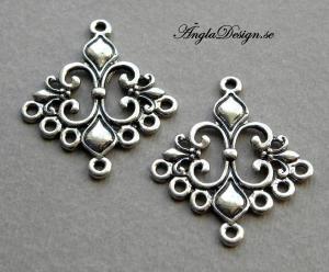 Örhänges chandelier antiksilver vintagestil, 2-pack