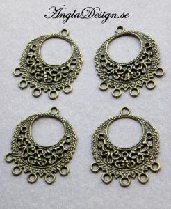 Örhänges chandelier runda brons, 4-pack