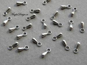 Berlock avslut liten droppe antiksilver, 20-pack