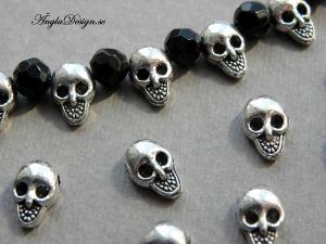 Mellandel döskalle, antiksilver, 10st