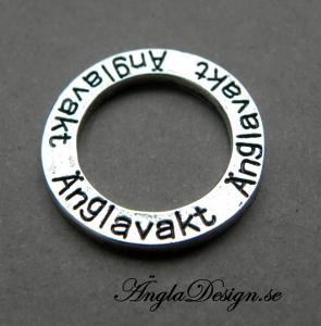 Affirmationsring,/ ordring "Änglavakt" antiksilver, 1st
