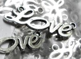 Connector Love antiksilver, 2-pack