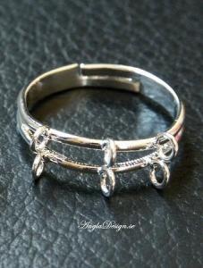Ring med öglor justerbar ljustsilver, 1-pack