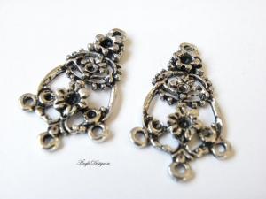 Örhänges chandelier, vacker avlång blommig, 4-pack