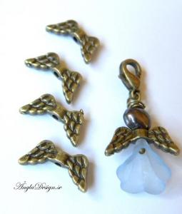 Änglavingar mini 14mm, brons, 10-pack