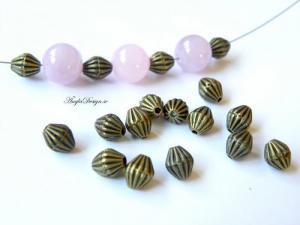 Mellandel liten bicone, 6mm, brons, 20-pack