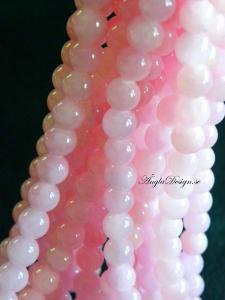 Jade rund 8mm rosa ljus, 1 sträng