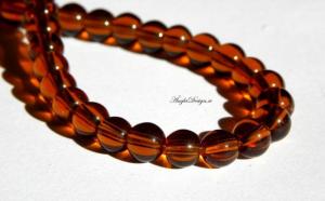 Glaspärlor 6mm, brun, 1 strängar