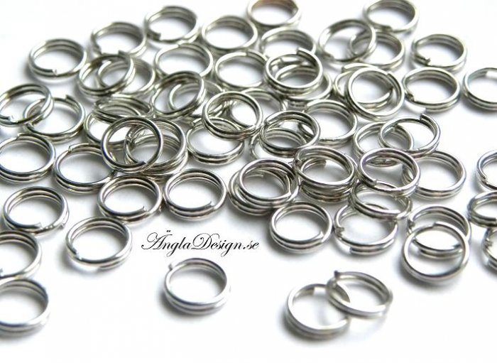 Splitringar 6mm, antiksilver, 50-pack