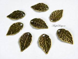 Berlock vackert löv, brons, 10-pack