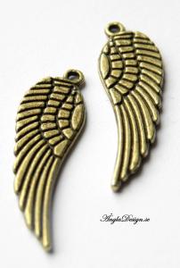 Berlock vinge 3cm, brons, 4st