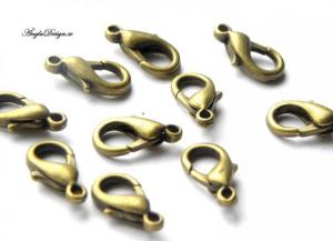 Karbinlås 8x14mm brons, 10-pack