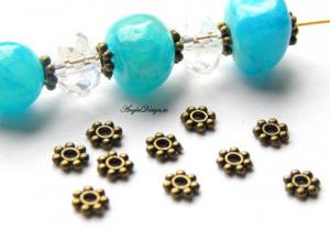 Daisy mellandel, 4mm, brons, 50-pack