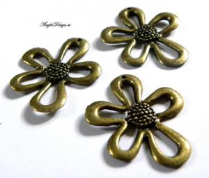 Hänge stor blomma, brons, 3,5cm, 1-ST