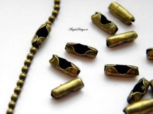 Lås kulkedja brons 2mm, 10-pack