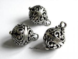Hänge mönstrad kula, antiksilver, 16mm, 1-pack