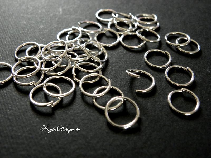 Bindringar tjocka 10mm antiksilver, 50-pack