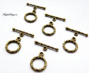 Togglelås små brons, 5-pack