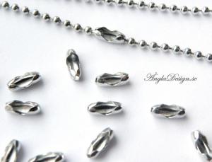 Lås kulkedja 2mm, antiksilver, 10-pack