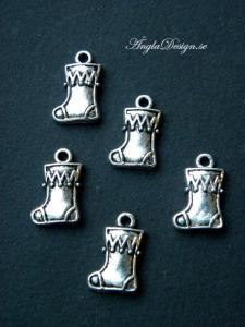 Berlock julstrumpa, antiksilver, 5st