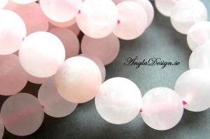 Rosenkvarts matt, 12mm, 10-pack