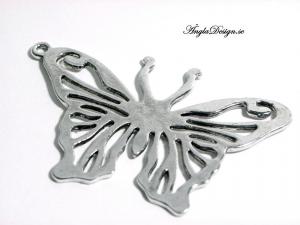 Hänge stor fjäril antiksilver, 6x4cm, 1st