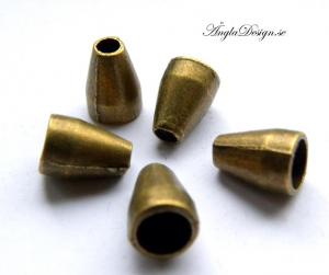 Avslut/kon/pärlhatt, brons, 6-pack