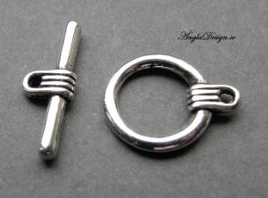 Togglelås, stilren runt,16X20mm, 5-pack