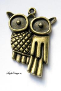 Hänge glasögon-uggla brons 3 st