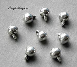 Berlock/avslut liten kula, antiksilver, 10-pack