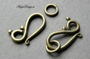Kroklås stilrent, brons, 2-pack