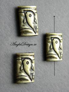 Mellandel med söt fågel, brons, 10st