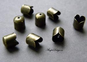 Avslut/pärlhatt brons, söt blomklocka, 20-pack