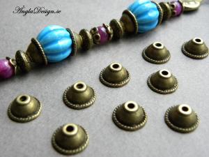 Pärlhatt slät stilig, 10mm, brons, 20-pack