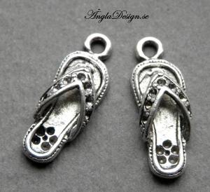 Berlock flipflop sandal, antiksilver, 2st