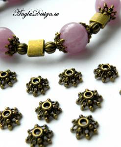 Pärlhatt 8-bladig blomma 9,5mm, 20-pack