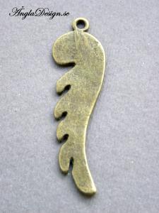 Hänge änglavinge 5cm, modern slät, brons, 3st