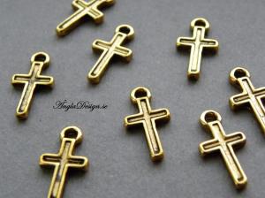 Berlock antikguld, minikors, 10-pack