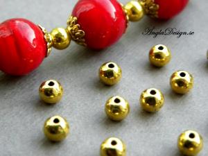 Mellandel slät rund 5mm, antikguld, 30-pack