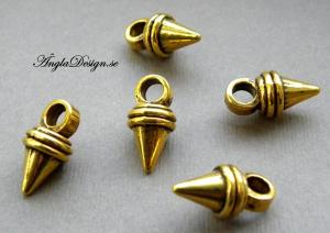 Berlock antikguld, stora nitar, 5st