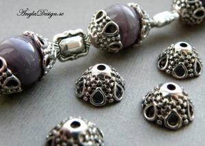 Pärlhatt blomklocka antiksilver 12mm, 10-pack