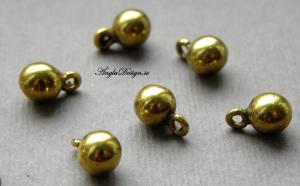 Berlock/avslut antikguld, liten kula, 10-pack
