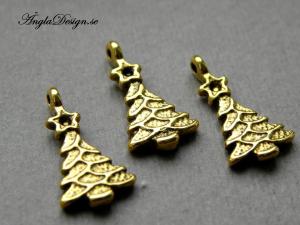 Berlock antikguld, julgran, 3-pack