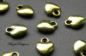 Berlock antikguld, litet hjärta slät, 20-pack