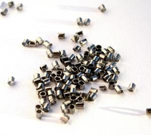 Klämpärlor tub - Svarta/gunmetall  50-pack